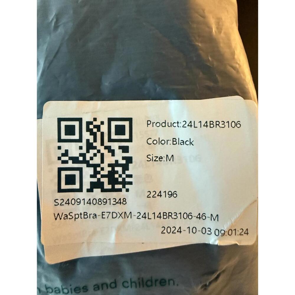 NWT Halara Strappy Back Sports Bra Black Size Medium - Picture 6 of 6